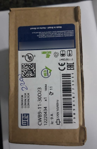 Contator Weg Tripolar Cwb9 220v 9a Para Guincho Csm