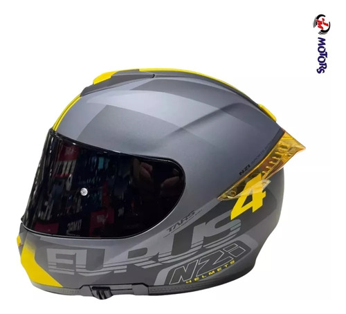 Jm Nuñez Casco Integral Nzi Eurus 2 Komet Rojo Doble Visor Gris/amarillo Branded Xs (53-54 Cm)