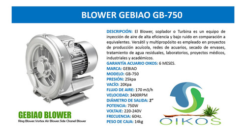 Imagen 2 de 3 de Blower Gebiao Gb 750 + Delivery