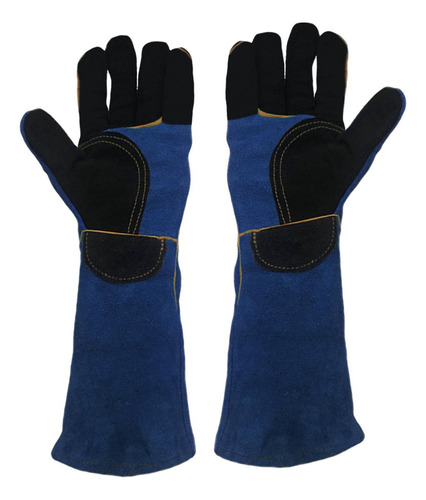 Guantes De Manejo De Animales De 43 Cm De Cuero Verde Y M