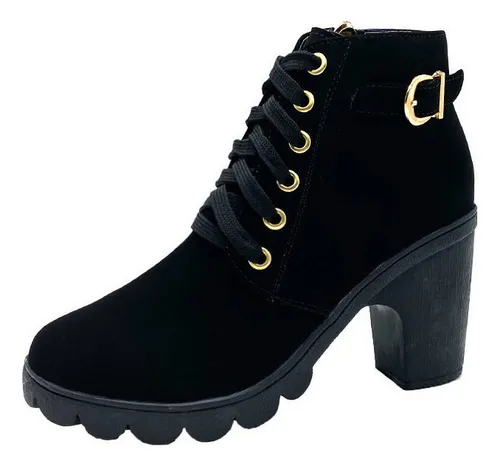 comprar Botas De Tacón Alto Con Cordones Mujer, Botines De Cuero