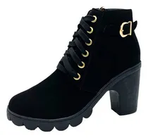 Comprar Botas De Tacón Alto Con Cordones Mujer, Botines De Cuero