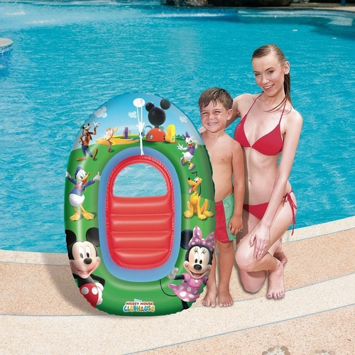 Imagen 2 de 10 de Barco Bote Inflable Flotador Para Pileta Mickey Agua Bestway