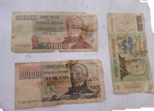 4 Billetes Antiguos Diferentes De Pesos