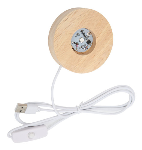 Lámpara Led De Madera, Base De Luz, Interfaz Usb, Material D