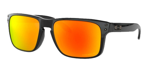 Anteojos de sol polarizados Oakley Holbrook Standard con marco de o matter color polished black, lente ruby de plutonite prizm, varilla polished black de o matter - OO9102
