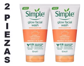 Limpiador Facial Simple Protect Glow Natural Clay 150 Ml,2