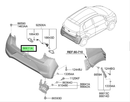 Parachoque Trasero Original Para Hyundai Atos 2020