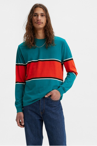 Remera Hombre Ls Relaxed Jockjag Stripe Tee