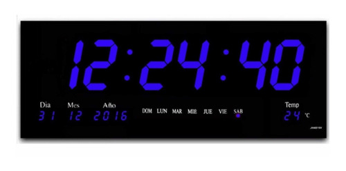 Reloj Led Digital De Pared 48cm Color Azul 