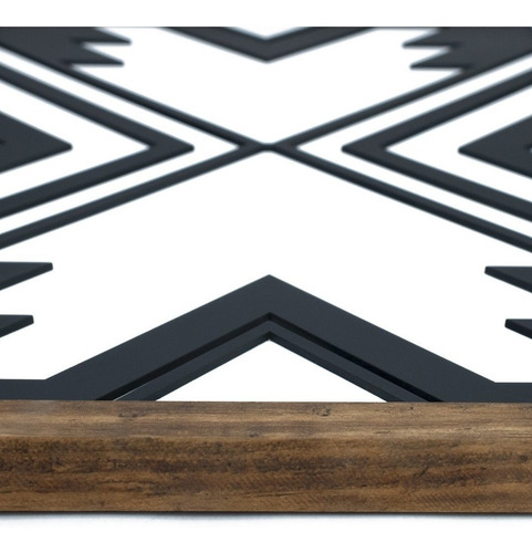 Imagem decorativa de madeira 2 Tribales Zulu Odun Arts 60x40x2 cor preta