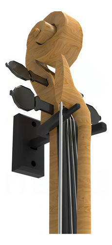 Suporte De Parede Para Violino Instrumento Musical Fixo Cor Preto