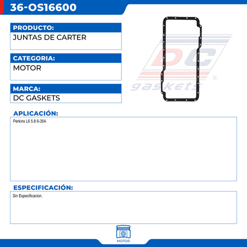 Empaque Junta De Carter Perkins 6-354 L6 5.8