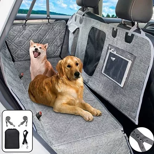 Funda de asiento de coche para perro, hamaca para asiento trasero de  automóvil con ventana de malla, resistente al agua 600D tela Oxford para  asiento