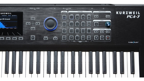 Piano Digital Kurzweil Pc4-7 Workstatiom 76 Teclas Pesadas Cor Preto
