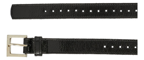 Cinturon Mujer Cuero Cinto Vestir Reforzado Briganti Lissi Color Negro Charol Talle 95