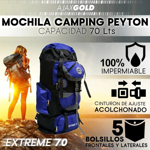 Mochila Camping Mochilero Peyton 70 Litros Viajes Trekking | Envío gratis
