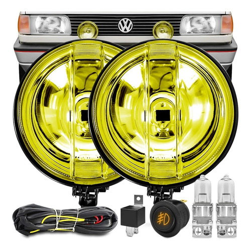 Kit Farol Auxiliar Gol Gts Gti Gt Universal Botão Led Milha