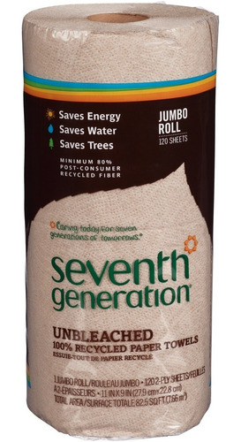 Toallas Papel Seventh Generation 100% Recicladas 120 Hojas.