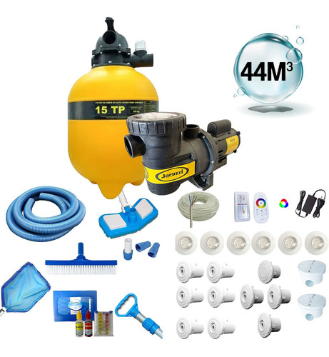 Filtro E Bomba Jacuzzi 44m³ + Acessorios Vinil Ou Fibra
