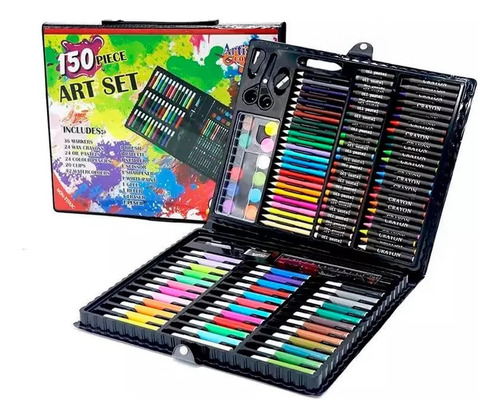 Set De Arte 150 Piezas Colores Plumones Crayolas Acuarela