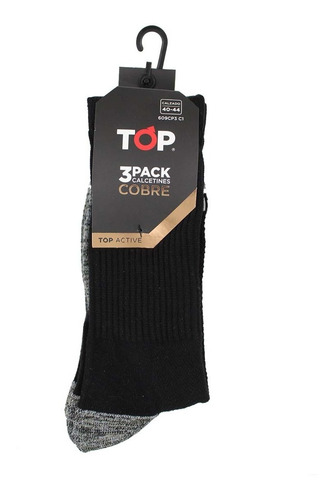Imagen 2 de 2 de Calcetín Deportivo Largo Fibra De Cobre Pack 3 C1 Top