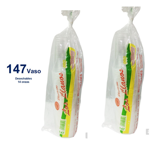 Vasos Plásticos V147 14onzas (418cc) 100 Vaso 2 Pack 