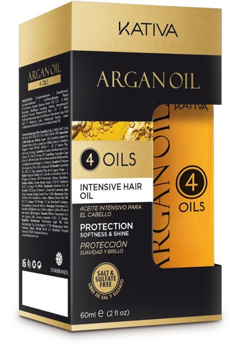 Imagen 1 de 1 de Argán Oil 4 Oils Kativa X 60ml - mL a $565