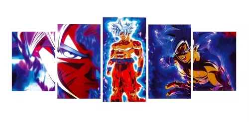 Cuadro Dragon Ball Z Super Goku Nivel Dios Poliptico Sayajin
