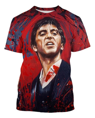 Axw Camiseta Manga Corta Con Estampado 3d Tony Montana