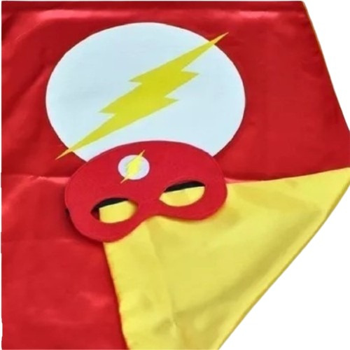 Capa +máscara  Fantasia Infantil Personagem  Flash