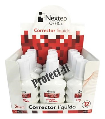 12 Correctores Liquido Botella 20ml Con Brocha Secado Rapido