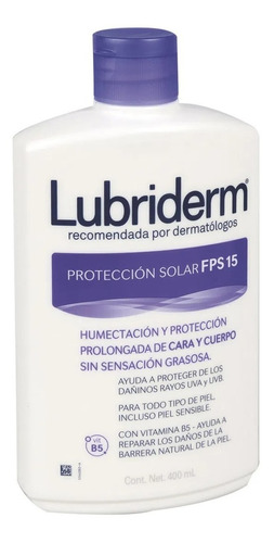 Lubriderm Crema Corporal Con Fps 15 400ml / Humecta/protege.