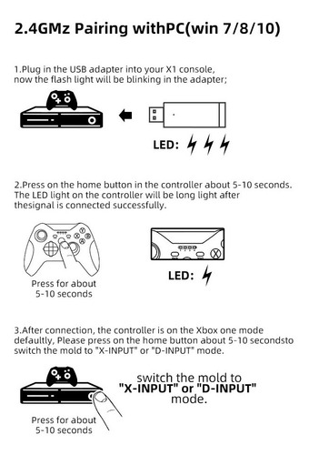 Joystick Inalámbrico Recargable Para Xbox One Pc Y Ps3
