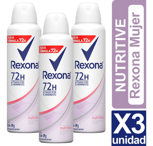 Desodorante Rexona Mujer Nutritive X3 Unid