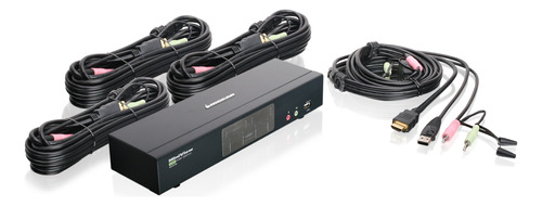 Iogear 4-port Hdmi Multimedia Kvm Switch Con Audio, Hub Usb