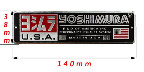 Adesivo Emblema Aluminio Escapamento Yoshimura Usa 2 Peças