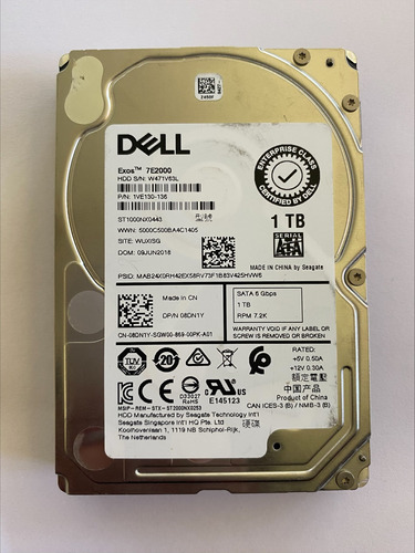 1tb Seagate Dell Enterprise Class 2.5 6gbps Sata Hdd 