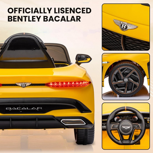 Vehículo P/niños Estilo Bentley Bacalar; 12 V; Amarilo