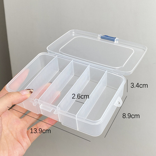 Caja Cuadrada Transparente Con Compartimentos De Almacenamie