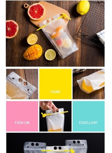 Imagen 3 de 10 de 50 Bolsa Stand Up Pouch Para Bebidas Con Cierre 350 Ml