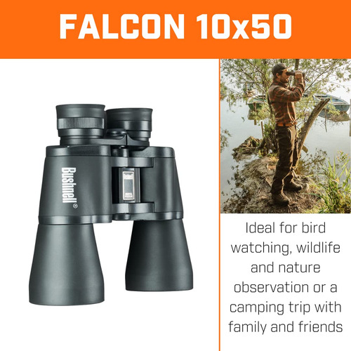Binóculos Bushnell Falcon 10x50 De Grande Angular (pretos)