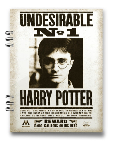 Imagen 1 de 10 de Cuaderno Harry Potter 15x20 Cms Mediacarta 100 Hojas