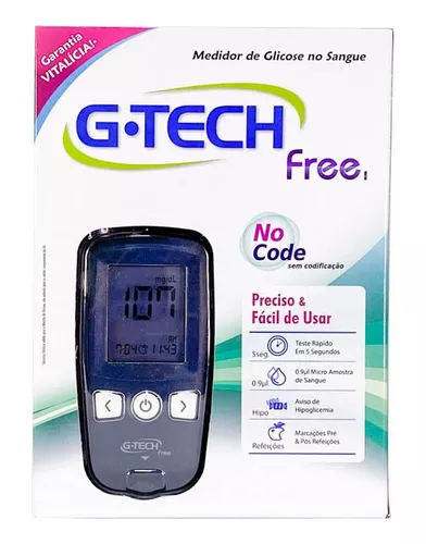 Aparelho Medidor de Glicose Gtech Free