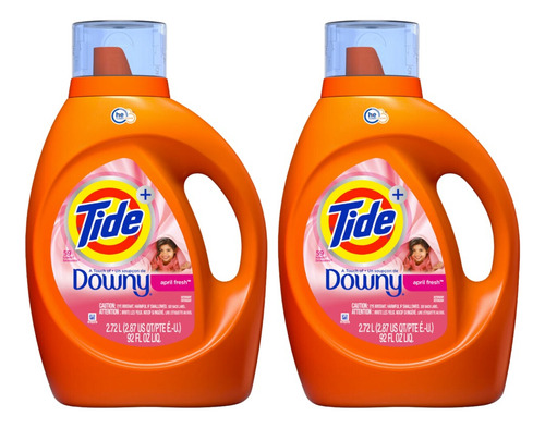 2 Pack Tide Detergente Liquido Ropa Toque De Downy 2.72 Lt