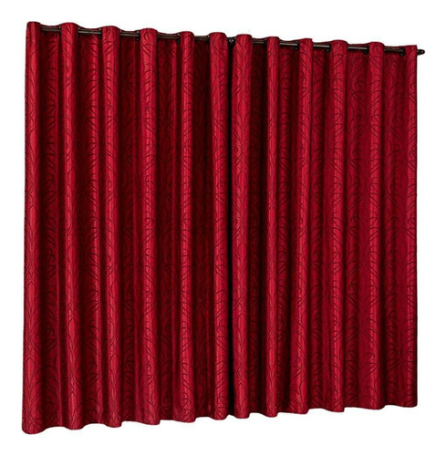 Cortina rústica de jacar de jacquard rojo, 4 x 2,80 cm, color rojo