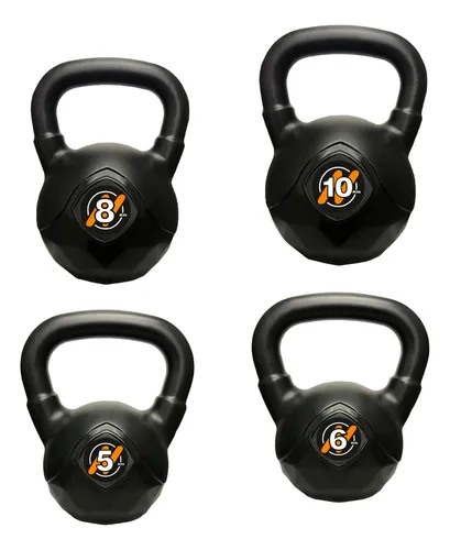 Set De 4 Pesas Rusas 5 Kg + 6 Kg + 8 Kg + 10 Kg Kettlebell