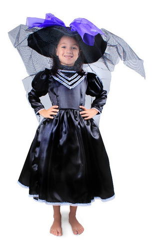 Disfraz Halloween Catrina Blanca-negra Niña Talla 2 A La 12