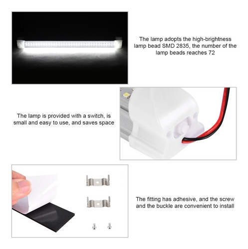 Tubo Led 72 Lámpara Auto Reparación Carro Luz Fluorescente B