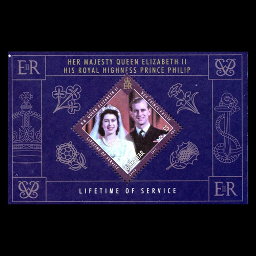 2011 Reina Elizabeth Principe Philip- Gibraltar (bloque) Mnh